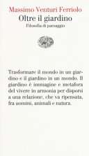 Copertina  Oltre il giardino : filosofia di paesaggio